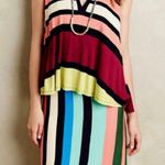 Maeve Anthropologie  Layered Davina Dress Rainbow Stripe Size Small Photo 3