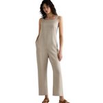 NWT Quince 100% European Linen Square Neck Jumpsuit Beige Size M Tan Size M Photo 11
