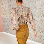 Ulla Johnson NEWUlla Johnson Lara Blouse Silk Ruffle Floral Birds of Paradise Ivory Size 8 Photo 1