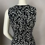 Elie Tahari For Nordstrom Dress Women Size 8 Black White Ruffle Front Sheath Photo 4