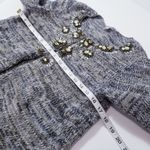J.Jill Camel Wool Blend Knit Jeweled Short Academia Gray Cardigan Blazer Photo 4