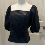 Marc New York by Andrew Marc Black Faux Leather Top in Size Large Photo 0