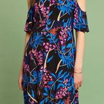 Maeve Anthropologie Elia Tropical Floral Open Shoulder Flutter Sleeve Dr… Photo 0