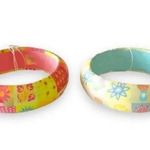 Vintage Viva Beads Floral Bangles 2 Pc Southern Charm Lily Pulitzer Bracelet NWT Pink Photo 0