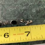 VTG onyx And Sterling Silver Filigree Tennis Link Bracelet 7” Black Photo 7