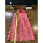 BCBGMAXAZRIA  BCBG sleeveless pink silk tweed flower v neck classic dress 8 Photo 2