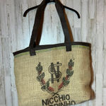 Vintage Woven Burlap Tote‎ Bag Photo 0
