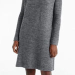 J.Crew  Women’s Sweater Dress S Gray Heathered Open Back Long Sleeve Cozy Photo 0