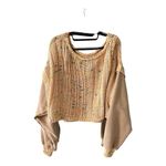 Free People Honey Cable Pullover Sweater Honeycomb Combo Small Photo 3