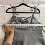 Topshop Silver Shiny Crop Top with ties Photo 3