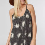 Billabong Del Sur Mini Romper Black White Polka Dot Palm Leaf Print sz XS Photo 0