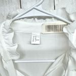 Boutique Shirt Women Sz Small White Ruffle Tie Collar Long Sleeve Blouse Preppy Photo 2