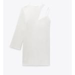 ZARA  short asymmetrical mini dress in off-white Photo 3