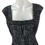 Calvin Klein Black Square Neck Short Cap Sleeve Knee Length Sheath Dress Size 4 Photo 2