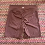 TOM TIGER BROWN RUCHED BOOTY SPANDEX WORKOUT BIKE SHORTS Size L Photo 0