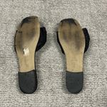Tuckernuck  Raffia Brit Sandals Womens 8 Black Slip On Slides Bow Knot Flats Photo 2