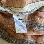 New Lulus double V neck tie back cover up dress dusty orange/blue/white Large Pink Photo 7