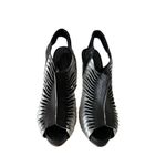 Alexander McQueen  Women Cage Sandals US Size 7 EU 37 Black Silver Leather Heels Photo 4