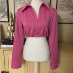 Camila Coelho Bardem Crop Top in Hot Pink Long Sleeve Size Small Photo 1