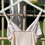 Splendid  Ivory Plunge Crochet One-piece Swimsuit L Photo 4