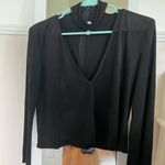 Blush Black Suede Long Sleeve High Neck Crop Top Photo 1