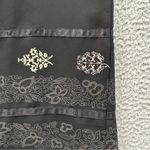 Sag Harbor Vintage  Black Maxi Skirt Fairy Grunge Dark Boho Floral Satin Women 12 Photo 3