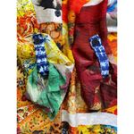 John Mark Mix Print Tunic Top Blouse Size S Pockets Roll Tab Long Sleeves Artsy Red Photo 6