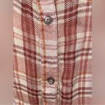 Free People  Dusty Pink, Rust & Cream Soft Flannel Button Down Shirt. Relaxed Fit Photo 2