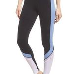 Alo Yoga Elevate Contrast-Panel Sport Leggings, Black/ UV Blue, Size 4 Photo 0