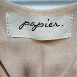 Papier Pale Peach & Beige Muted Floral Maxi Dress Ruched Short Sleeves ModCloth Size 4 Photo 8