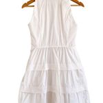 Shoshanna Collared Tiered Sleeveless Button Shirt Dress Fit and Flare White 4 Photo 1