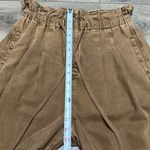 Free People Margate Paper Bag Pleated High Rise Brown Ankle Trousers Size Small Photo 11
