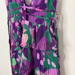 Roccoco Sand Aerin Pleated Cutout Chiffon Mini Dress Womens Medium Purple Photo 5