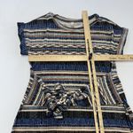 Gilli Dress Womens Small Blue Brown Striped Tie Waist‎ Short Sleeve Made USA Photo 4
