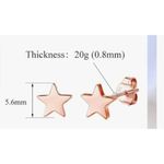 Rose Gold Colored Star Stud Earrings 20G 925 Sterling Silver Hypoallergenic Post Photo 2