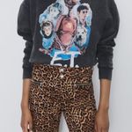 ZARA NWT Leopard Print Mid Rise Skinny Jeans Photo 1