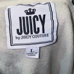 Juicy Couture Juicy by White Velour Logo Print Zip Up Track Hoodie Size L Photo 5