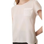 French Connection  Classic Crepe Short Sleeve Crème T-Shirt Size Medium Photo 1