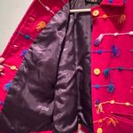 Vintage Kindred Spirit Red Funky Embroidered Blazer Jacket Size Medium Photo 5