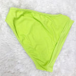 l*space L* Frenchi Bottom Bitsy‎ Cut High Waist Bikini Ribbed Acid Green Large New Photo 3