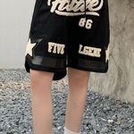 Vintage Bermuda cotton shorts hip hop streetwear Black Size M Photo 1