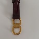 Gucci Authentic Vintage Burgundy and Gold Leather Belt with Designer Buckle EUC Photo 3