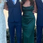 Boutique Emerald Satin Gown Photo 2