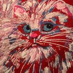 VTG 80s Grandma Cat Sweater Womens XL GraphicnArt Sweatshirt Cottagecore Red 90s Photo 4