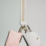 Lululemon NWT Dual Pouch Wristlet Vapor Gold White Photo 0
