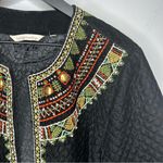 Soft Surroundings  Threads of Life Black Bolero Jacket Beaded Quilted Velvet Photo 5