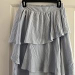 Very J Light Blue Ruffle Midi Skirt Photo 1