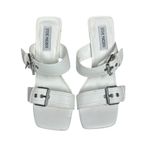 Steve Madden  Joyous Y2K White Double Buckle High Heel Stiletto Sandals Size 7.5 Photo 10