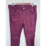 a.n.a A‎ New Approach Burgundy Mid Rise Moto Zipper Skinny Jeggings Size 31/12 Red Photo 1