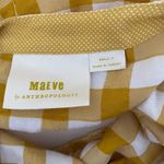Maeve Anthropologie  April Mustard White Gingham Babydoll Blouse 3/4 Sleeve SP Photo 6